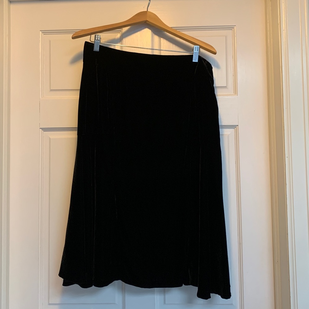 Black Velvet Michael Kors Flared Skirt